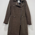 Avec Les Filles  XS Pea Coat Brown Motto Zip Asymmetrical Long Line NWT‎ $200 Photo 0