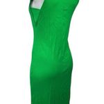 Terez  New York Women's Green Deep V-Neck Ribbed Sleeveless Bodycon Midi Dress S Photo 1
