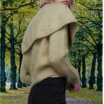 ZARA 🧶 Trendy Soft Light Green Wide Lapel Knit Sweater ~Size M🧶 Photo 6