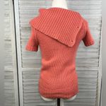 Theory Cristobal Cashmere/Wool Cowl Neck Short Sleeve Sweater Dusty Coral-P/TP Photo 2