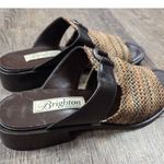 Brighton  Ponti Slip On Slide Sandal 8.5M Block Heel Leather/Textile Italy Shoes Photo 6