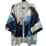 Soft Surroundings Ainsley Abstract Print Watercolor Blue Kimono Jacket One Size Photo 0