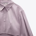ZARA NWT  VOLUMINOUS POPLIN SHIRT TOP BLOGGERS FAV LILAC LARGE Photo 6