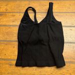 Revival Black Ribbed V Neck Tank Top Sleeveless Built in Bra OS Size undefined Photo 3