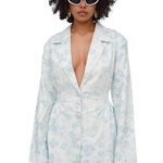 For Love & Lemons Blue / White Chantal Blazer Mini Dress Women’s US M Photo 9