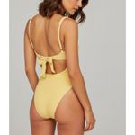 MONDAY SWIMWEAR Clovelly One Piece Swim, Honey Crinkle, Small Yellow Photo 3