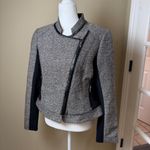 White House | Black Market  Sparkle Tweed Leather Trim Blazer Jacket Size 12 Photo 1