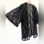 EXPRESS Oversized Kimono Style Jacket in Sheer Black Lace Size S Photo 1