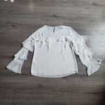 White House | Black Market Ruffle Tiered Sleeve Blouse Top Elegant Womens Size 10 Photo 3