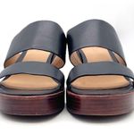 Madewell  Kiera Mule Platform Sandals Black Leather Heels Size 9.5 Chunky Heel Photo 5