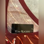 kim rogers NWT  Perfectly Soft Size S Owl Tree Print 3/4 Sleeve V Neck Tee Shirt Photo 9