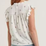 Lucky Brand floral mixed media blouse size small Photo 2