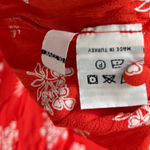 Ghost London red and white floral tie sleeve, short sleeve midi dress S Photo 6