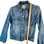 J.Crew  Classic Denim Trucker Jacket ATQ‎ Sanded Blue XS Moto Grunge Rock Capsule Photo 6