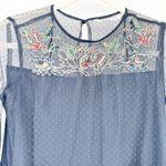 ZARA  Womens Party Whimsigoth Floral Embroidered Flare Sleeve Tulle Dress Size M Photo 2