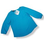 Fortune + Ivy  Cutout Back Tie Eyelet Trim Blouse Teal Blue Size Large Photo 12