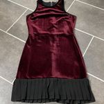 ABS Allen Schwartz ABS Collection Velvet Pleated Hem Fit & Flare Maroon Dress size 4 Photo 11