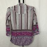 Raga Anthropologie Lightweight Purple Printed Button Up Shirt Sz M Photo 10