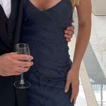 Navy Blue Fringe Midi Dress Size 4 Photo 0