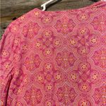 J.Crew  Factory Tunic Womens Small Pink Orange 3/4 Sleeve Front Tie Tissue Swim Photo 1