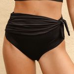 ALBION FIT  Simone Swim Bikini Bottoms in Black Size XL Photo 0