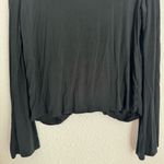 American Eagle soft and sexy black long bell sleeve v-neck drapey blouse, size S Photo 6