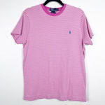 Ralph Lauren Polo  Women's Short Sleeve Striped Cotton Tee Sz XL‎ Pink Photo 0