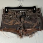 Wildfox EUC Pink Black Distressed Denim Jean Shorts sz 26 Photo 3