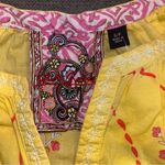 Robert Graham yellow top, red embroidered flowers and puff sleeves, size Small Photo 2