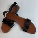 ZARA black scalloped slingback flat sandals size 40/9 Photo 0