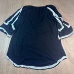 Monoreno Black Boho Tunic Top Mini Dress S Crochet Lace Trim Photo 1