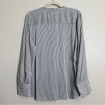 Ann Taylor  Gray White Pinstripe Long Sleeves Popover Top, Size XL Photo 5