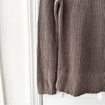 Tyler Boe Tan Light Brown Ribbed Button Back Neck Crewneck Casual Sweater Small Photo 6