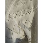 Liz Claiborne  Womens Cream Scallop Neck Pullover Sweater Holiday Work Size Large Photo 4