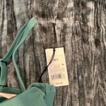 Teal Ribbed Bikini Top with Tortoise Ring Size 36C by shade shore Green Photo 1