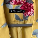Allegra K Women's Open Front Workwear Crop Suit Blazer Jacket Yellow-Floral Photo 3