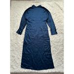 Madewell Dress Satin Button-Front Midi Classic Indigo 8 NWT New Photo 6