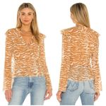 Camila Coelho  Sky Wrap Top In Brown Zebra Photo 1
