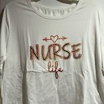 Nurse life, long sleeve extra large shirt. 100% polyester. NWOT White Size XL Photo 0