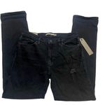 Hudson NWT Black NICO Midrise Straight Ankle Jeans New Size 30 Distressed Denim Photo 3