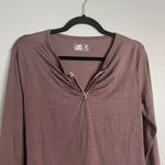 Horny Toad  Long Sleeve V-Neck Top‎ Brown Velvet Velour Trim Small Photo 2