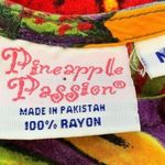 Vintage 90s Mini Dress Blue Red Tropical Floral Print Drop Waist Ruffle Hem Yellow Size M Photo 6