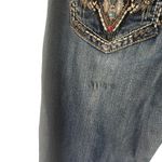 Grace LA Juniors Size 7 Western Bling Jewel Embroidered Pockets Straight Jeans‎ Blue Photo 7