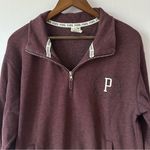 PINK - Victoria's Secret Victoria’s Secret women’s PINK maroon quarter-zip graphic deep red logo size M Photo 2