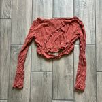 FP Movement by Free People Pink Ruched Long Sleeve Crop Top Size XS Photo 2