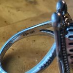 Genuine White Buffalo Sterling Silver Horseshoe Ring Size 7 Black Photo 8