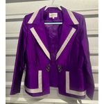 Lily & Taylor Purple Wool Silk Blazer Size 12 Photo 1