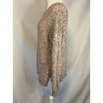 Gap  Oversized Sweater Womens L Pink Gray Open Knit Crochet Fisherman Chunky Crew Photo 4