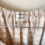 J.Crew  Seersucker Ruffle Neck Mini Dress Size 6 Side Zip Cotton Tan/White Plaid Photo 4