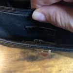 Liz Claiborne Vintage 90’s Crossbody Black Contrasting Brown Trim Buckle Snap Photo 9